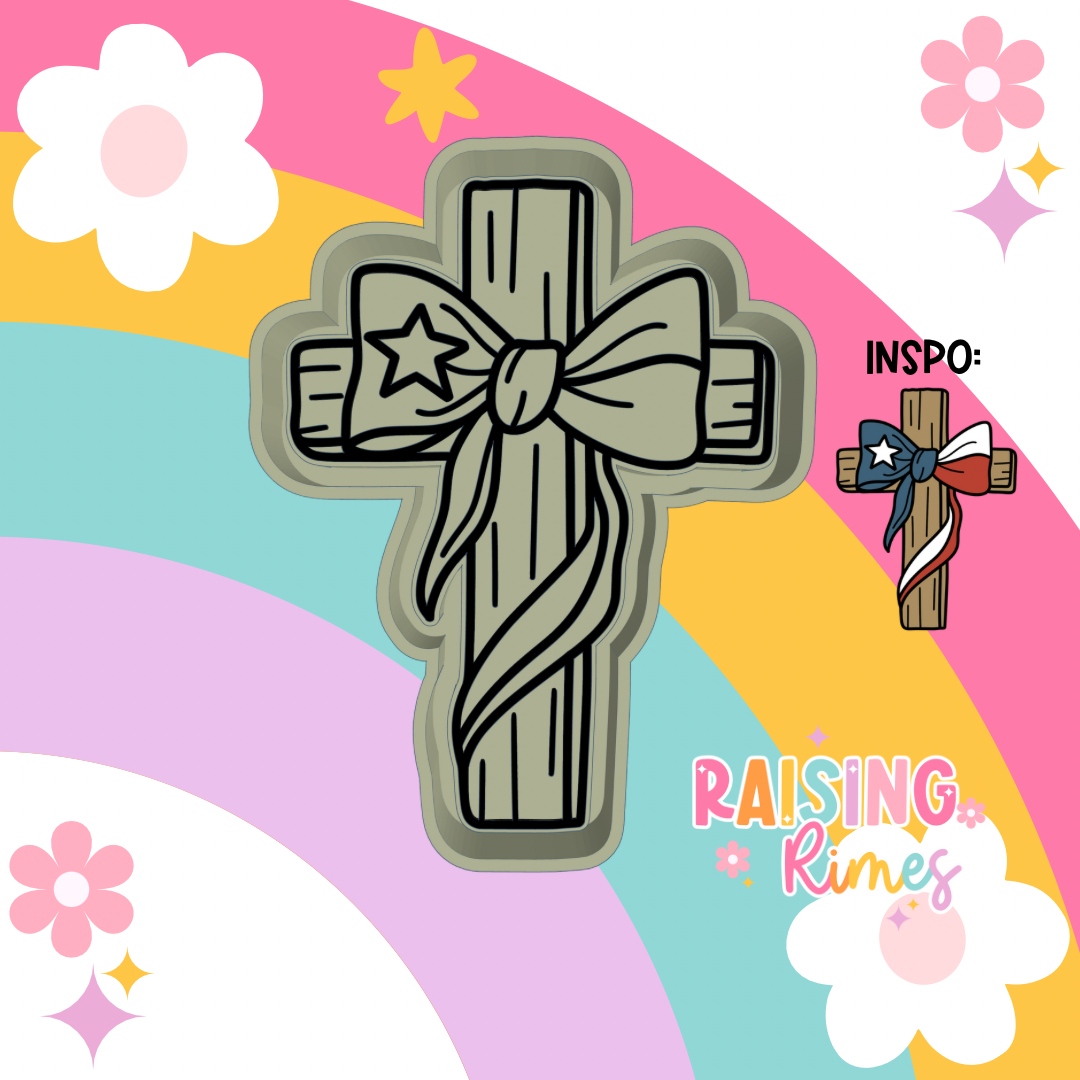 Cross w/ Texas Bow Silicone Mold