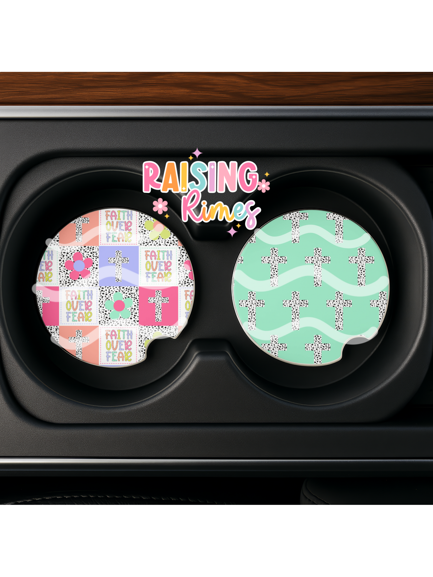 Faith Over Fear Green Coaster Set