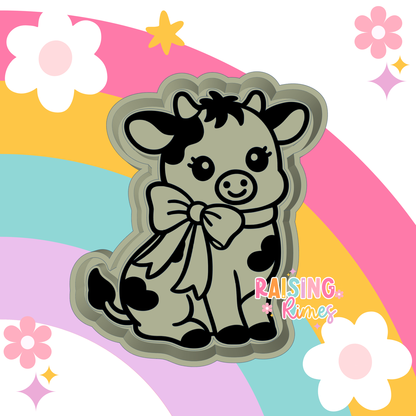 Cow w/ Bow Silicone Mold