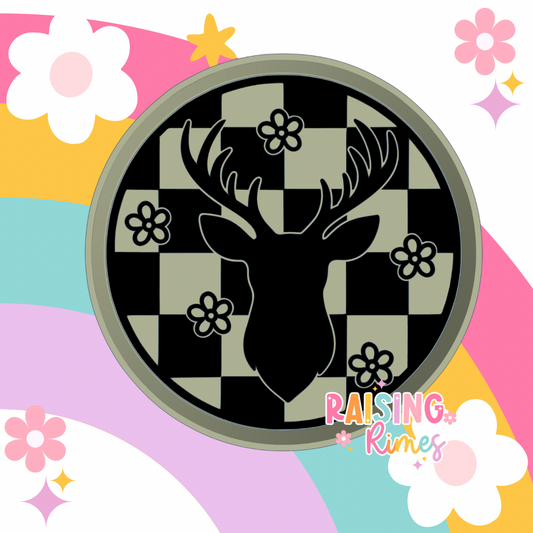 Floral Deer Circle Silicone Mold