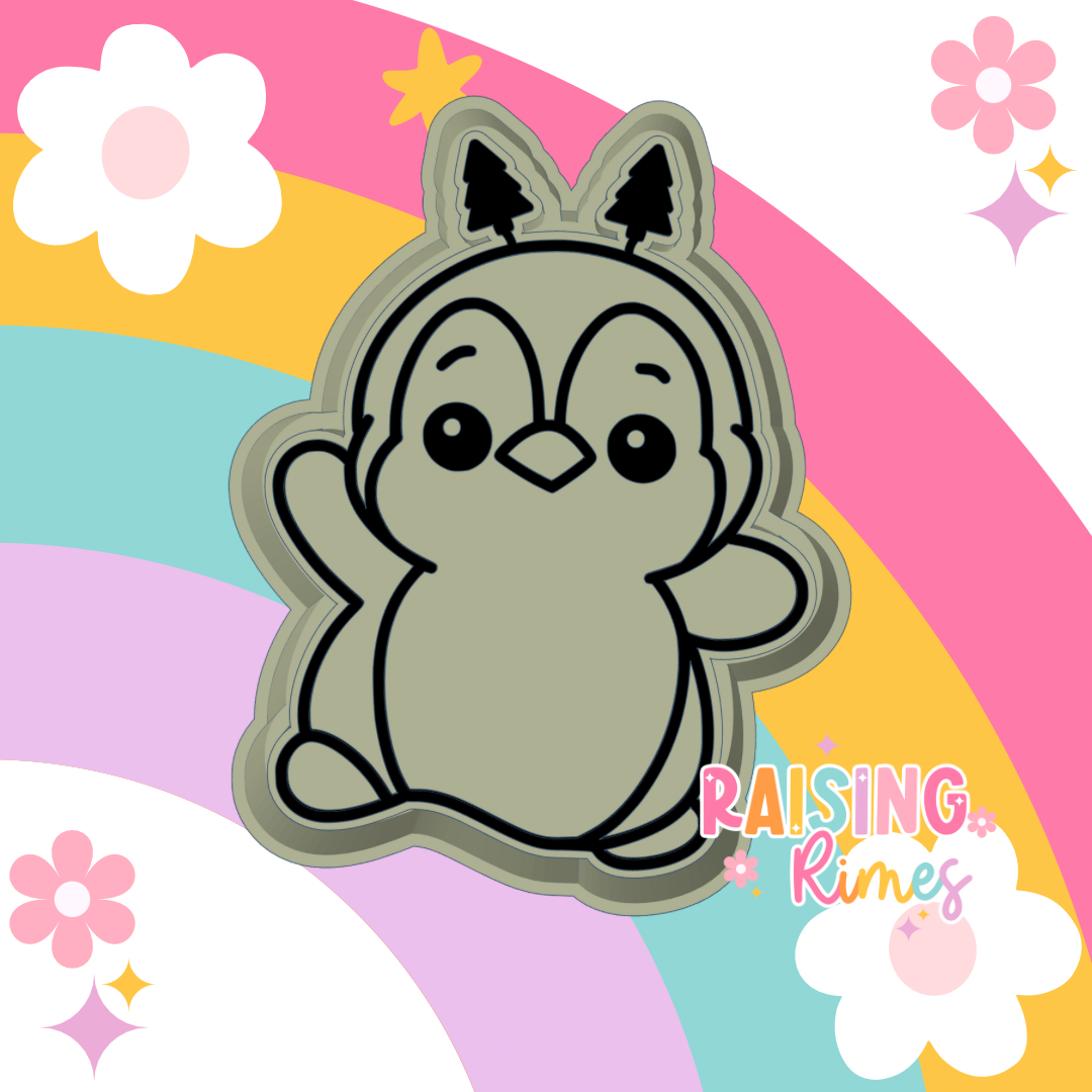 Penguin w/ Tree Headband Silicone Mold
