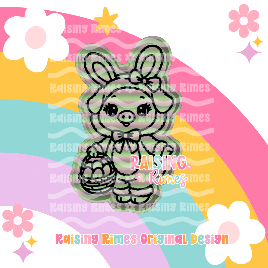 Pig in Bunny Costume Silicone Mold