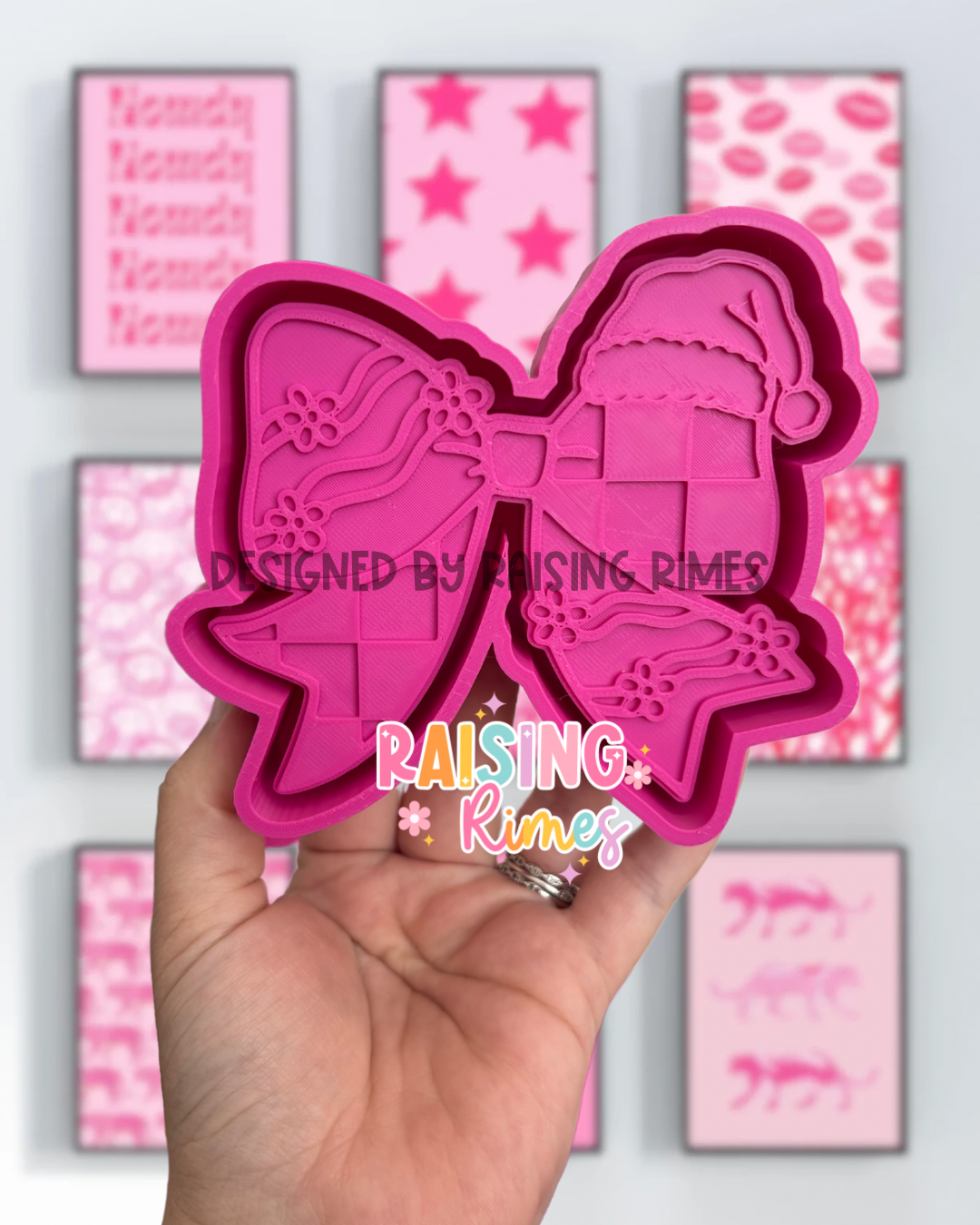 Groovy Bow w/ Santa Hat Silicone Mold