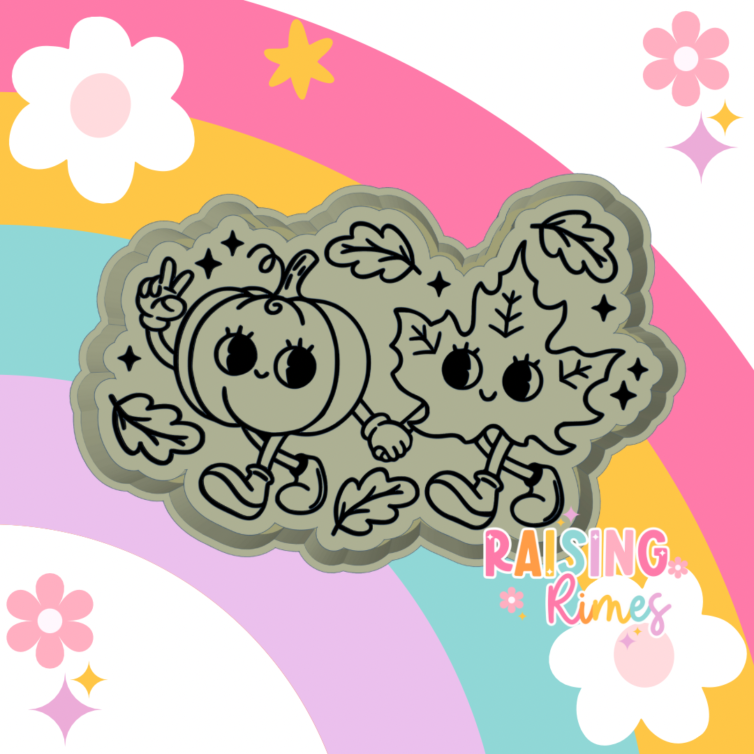 Leaf & Pumpkin Besties Silicone Mold