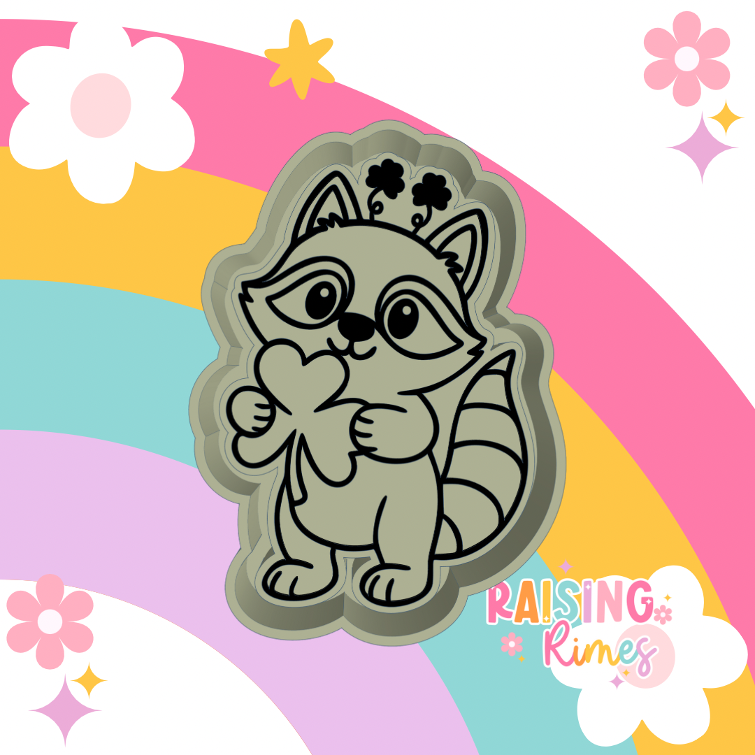 Raccoon w/ Shamrock Silicone Mold