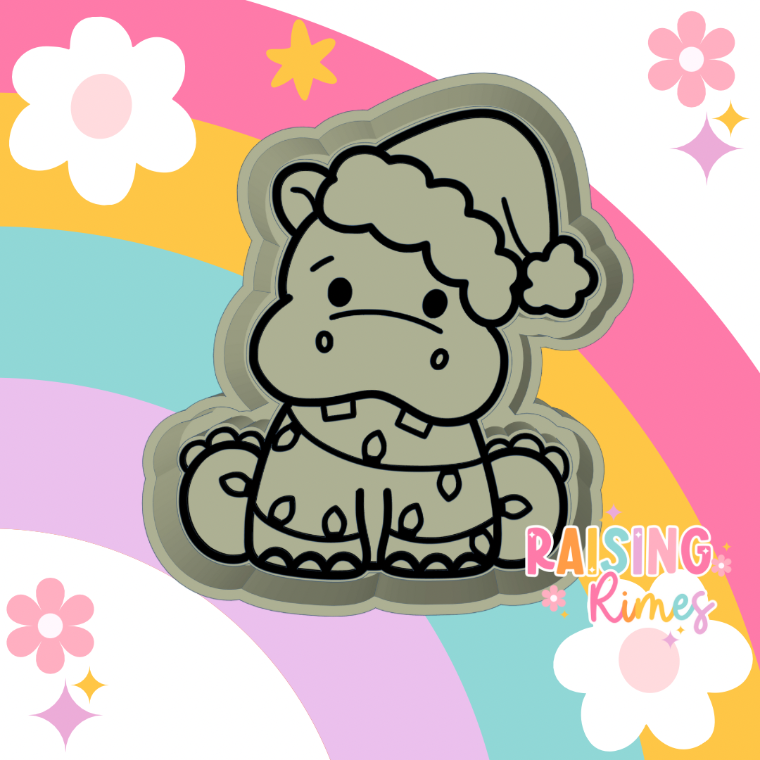 Christmas Hippo Silicone Mold