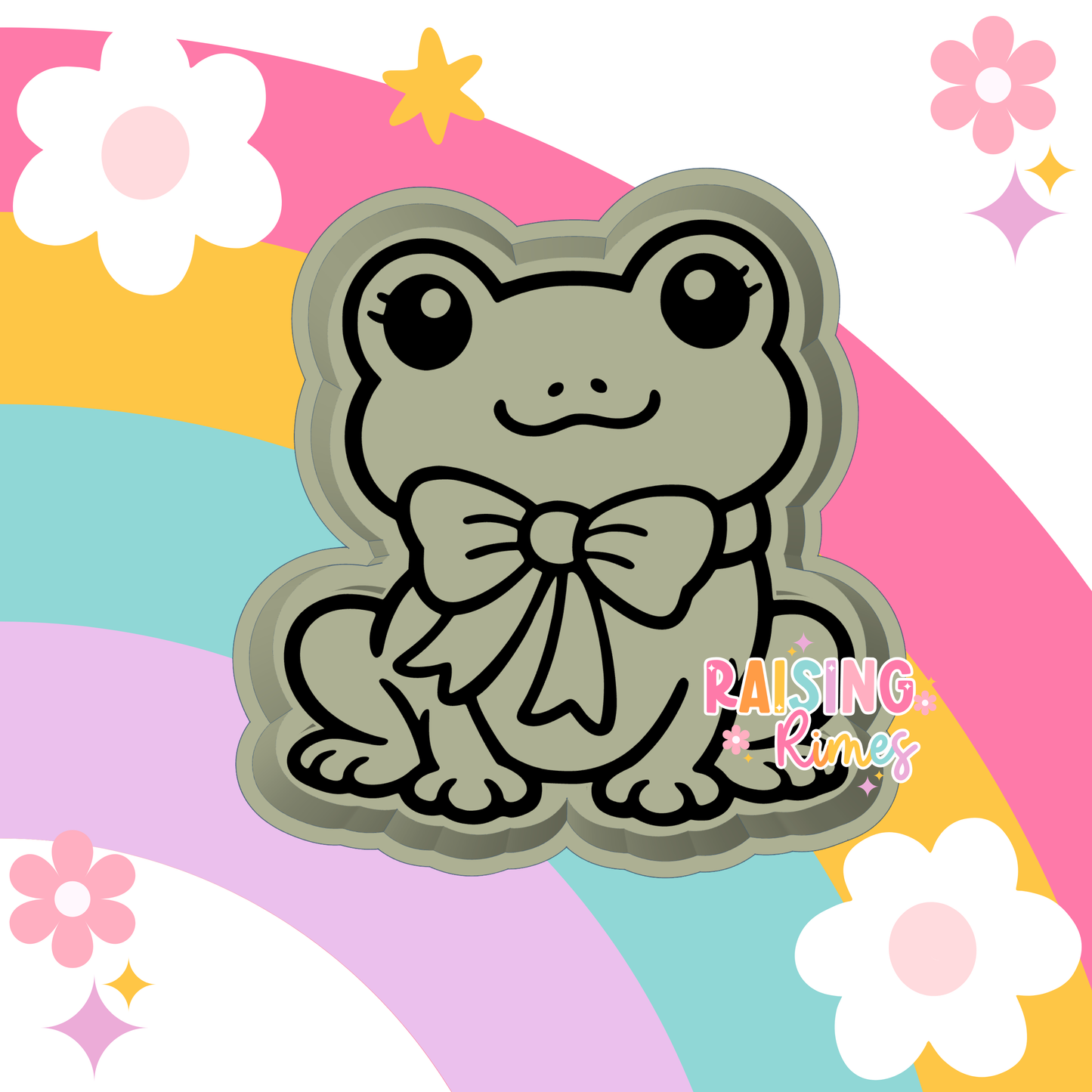 Frog w/ Bow Silicone Mold