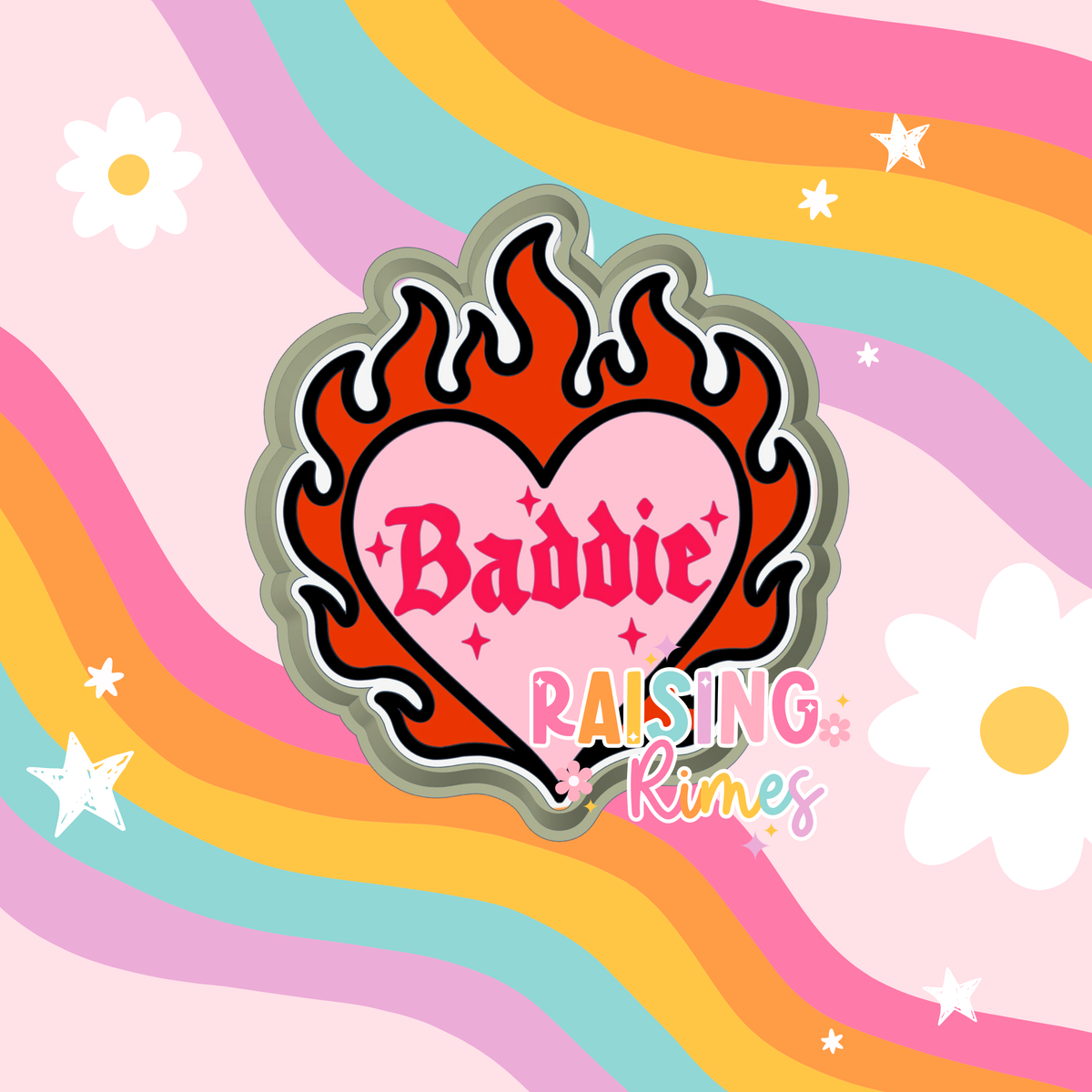Baddie Flame Heart Silicone Mold