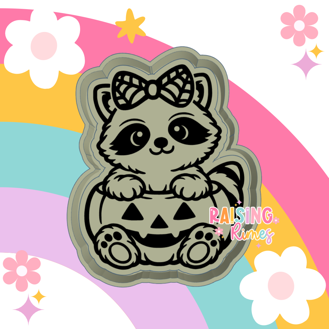 Raccoon in Pumpkin Silicone Mold