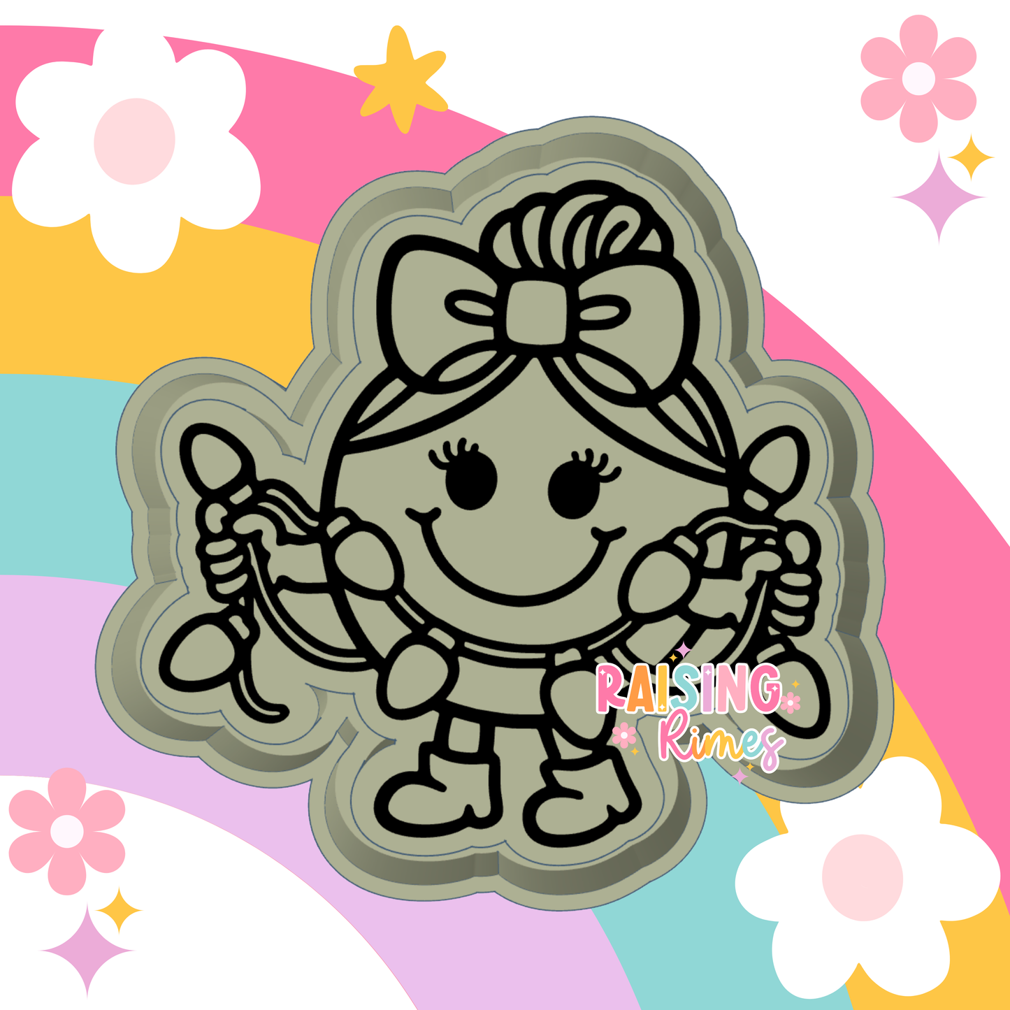 Little Miss Christmas Lights Silicone Mold