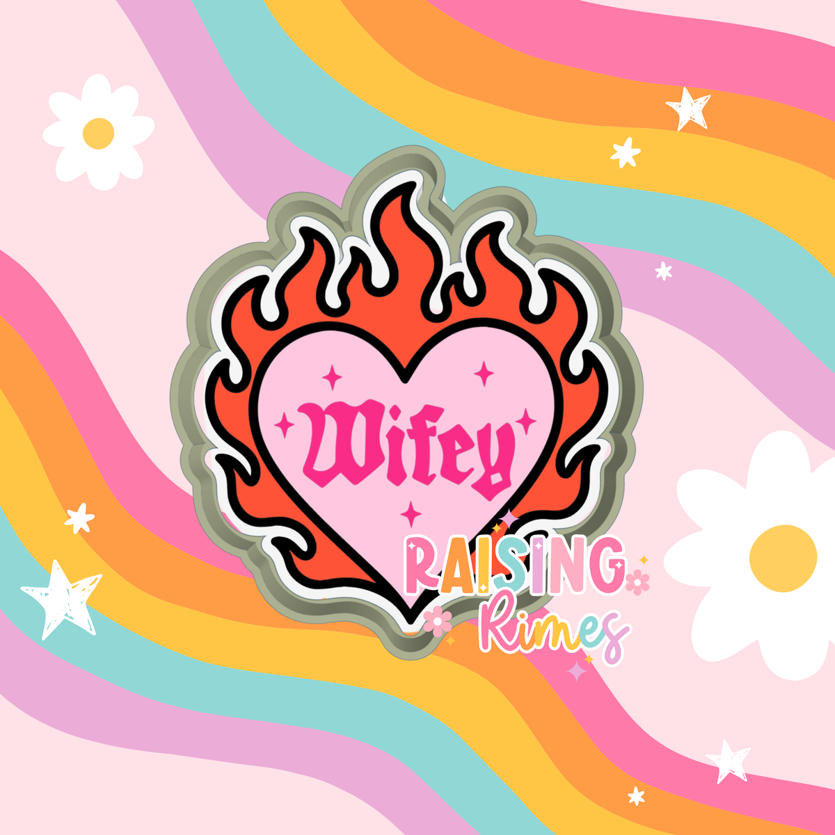 Wifey Flame Heart Silicone Mold