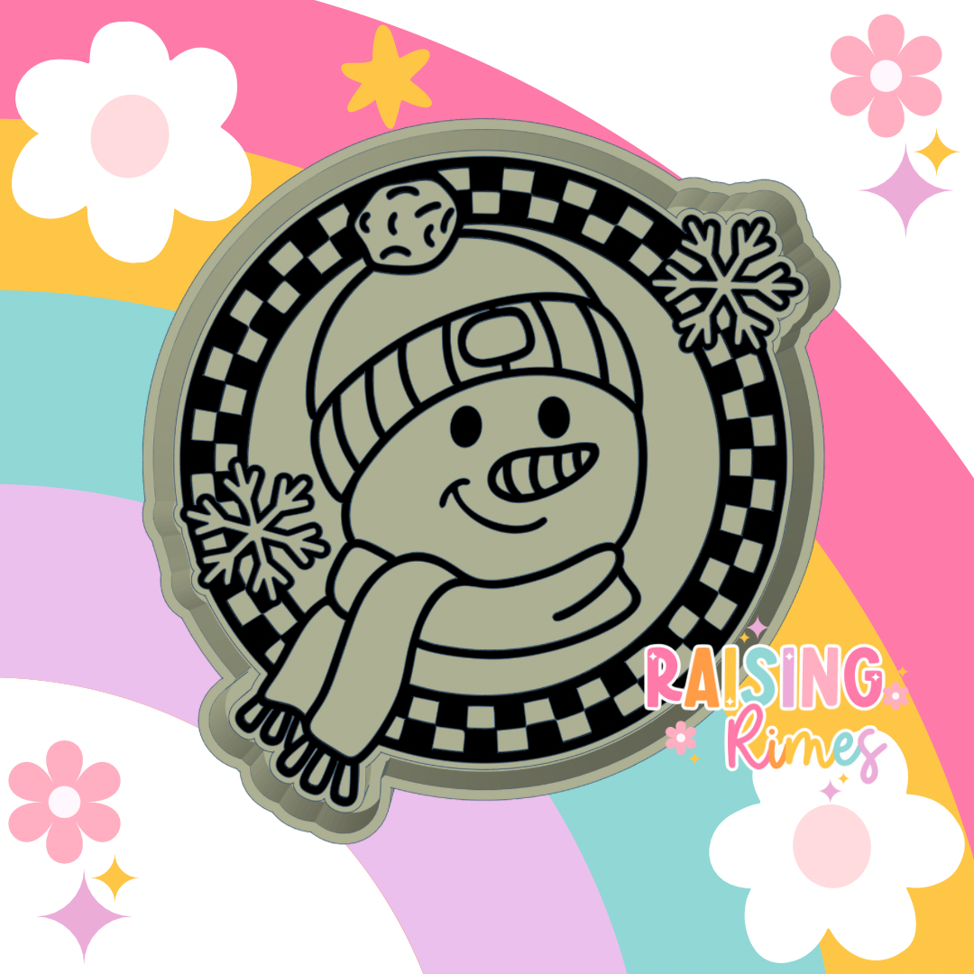 Checkered Snowman Silicone Mold