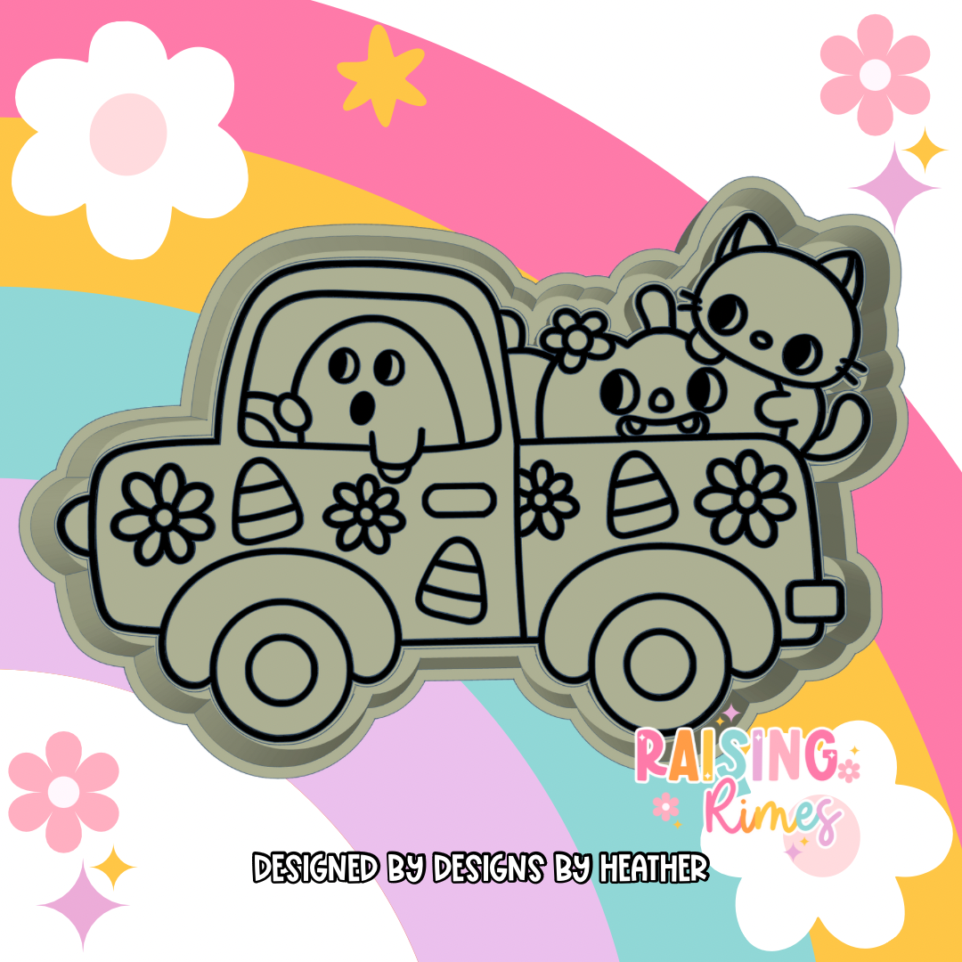 Cute Halloween Truck Silicone Mold