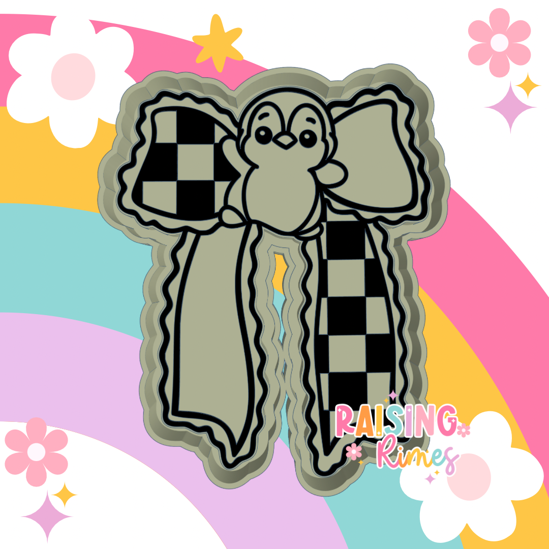 Checkered Penguin Bow Silicone Mold
