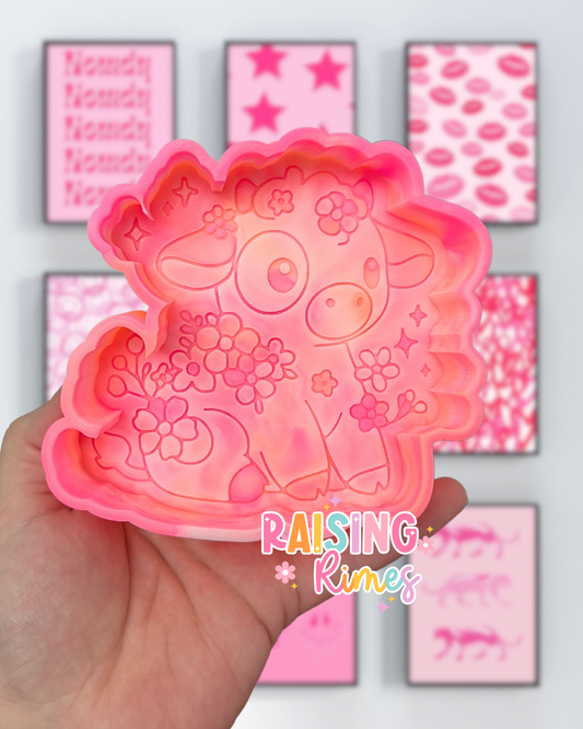 Cow In Flowers Silicone Mold