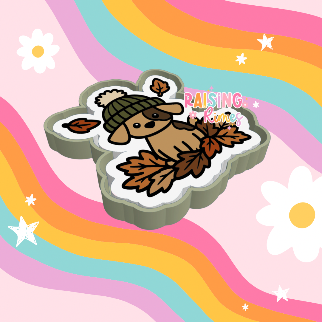 Fall Leaves Puppy Silicone Mold