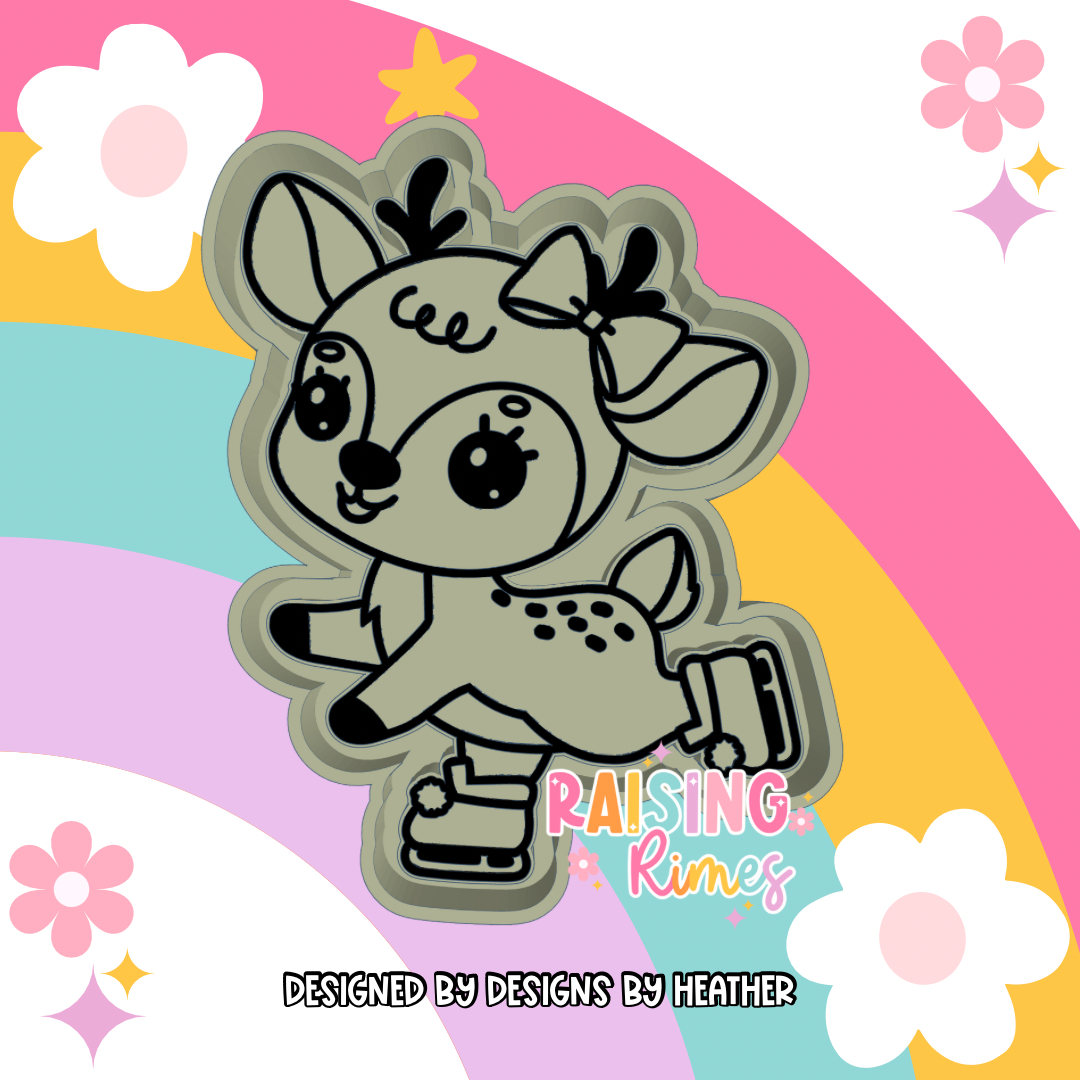 Skating Reindeer Silicone Mold