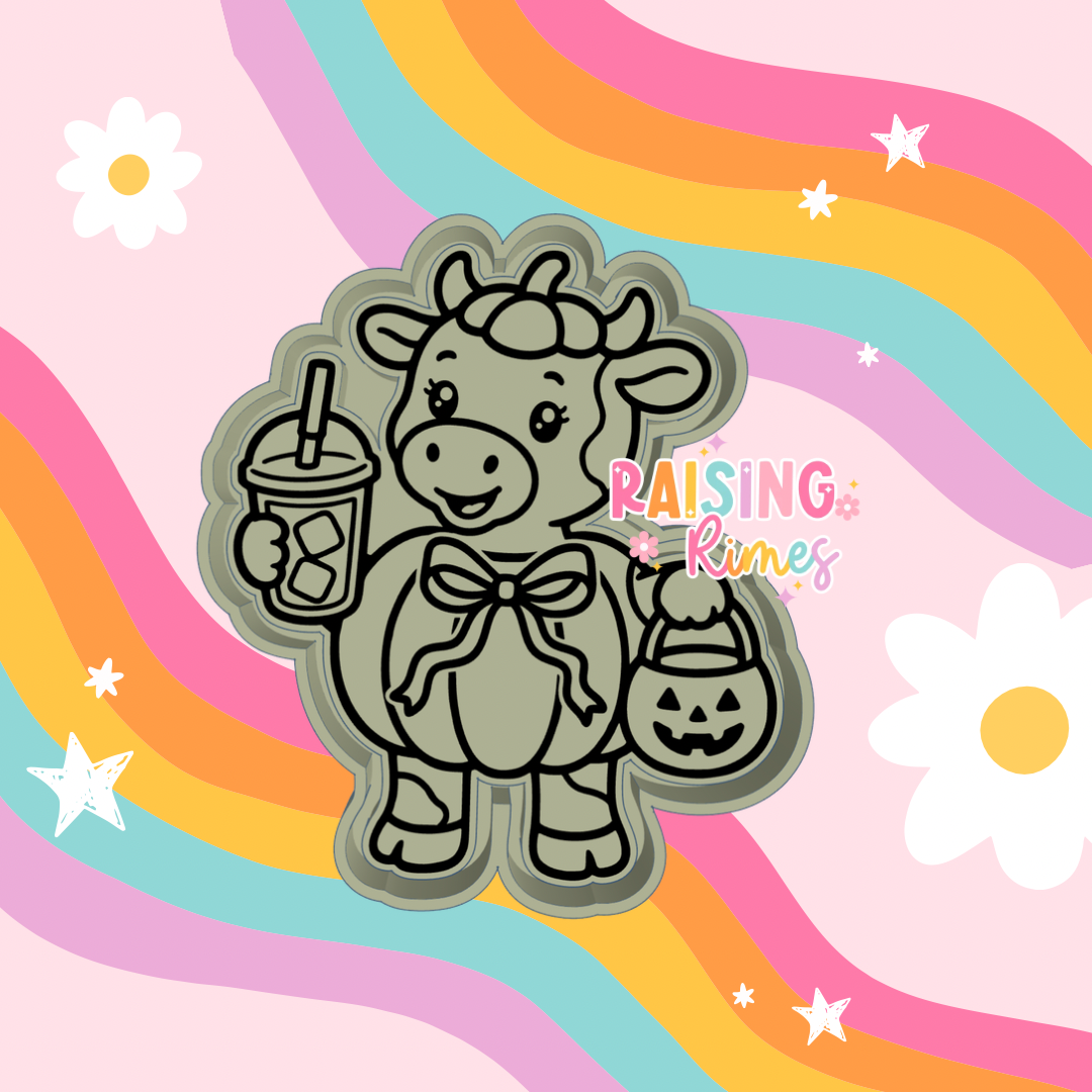 Pumpkin Cow w/ Drink Silicone Mold