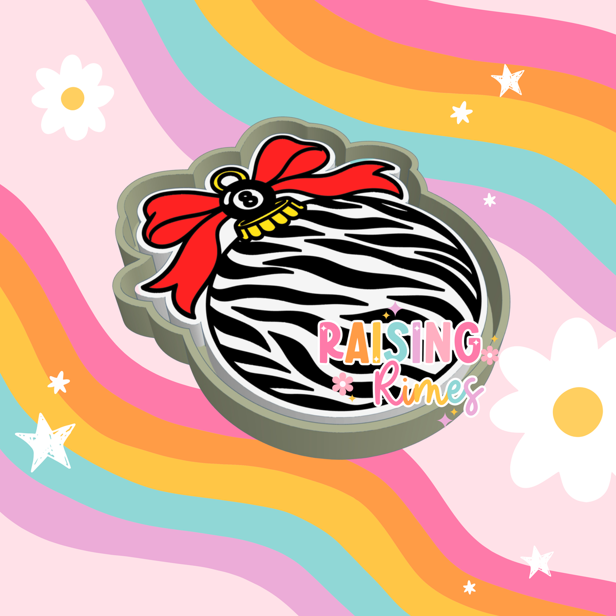 8 Ball Zebra Ornament Silicone Mold