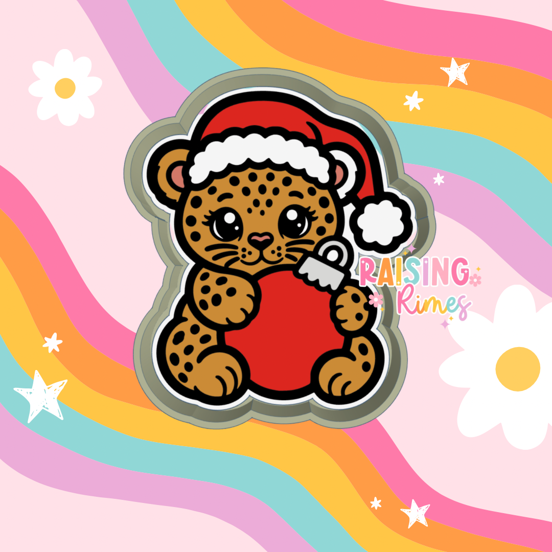 Christmas Leopard w/ Ornament Silicone Mold