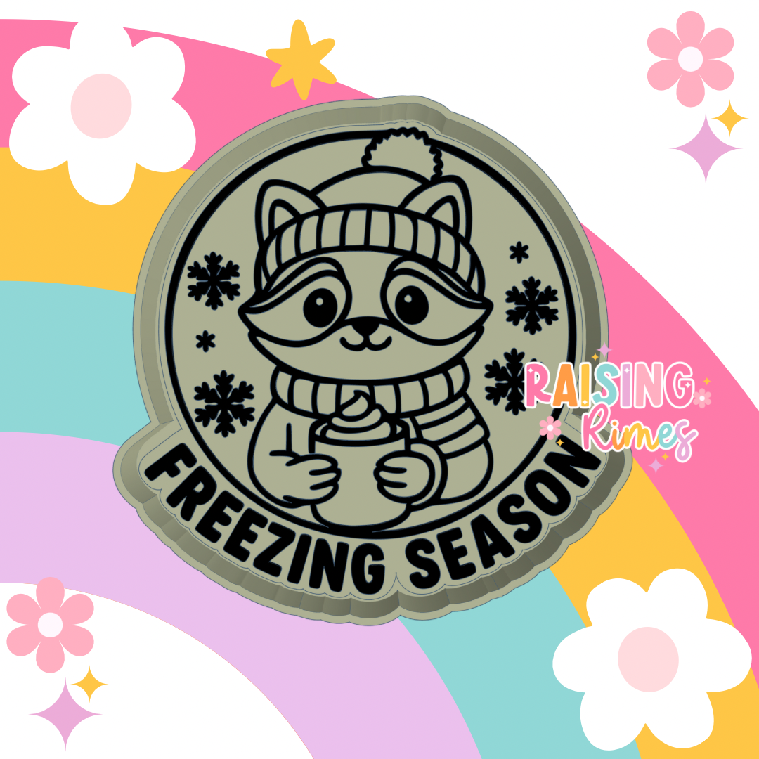 Raccoon Freezing Season Silicone Mold