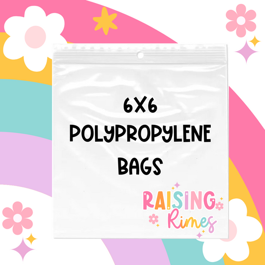6x6 3 Mil Clear Polypropylene Bags