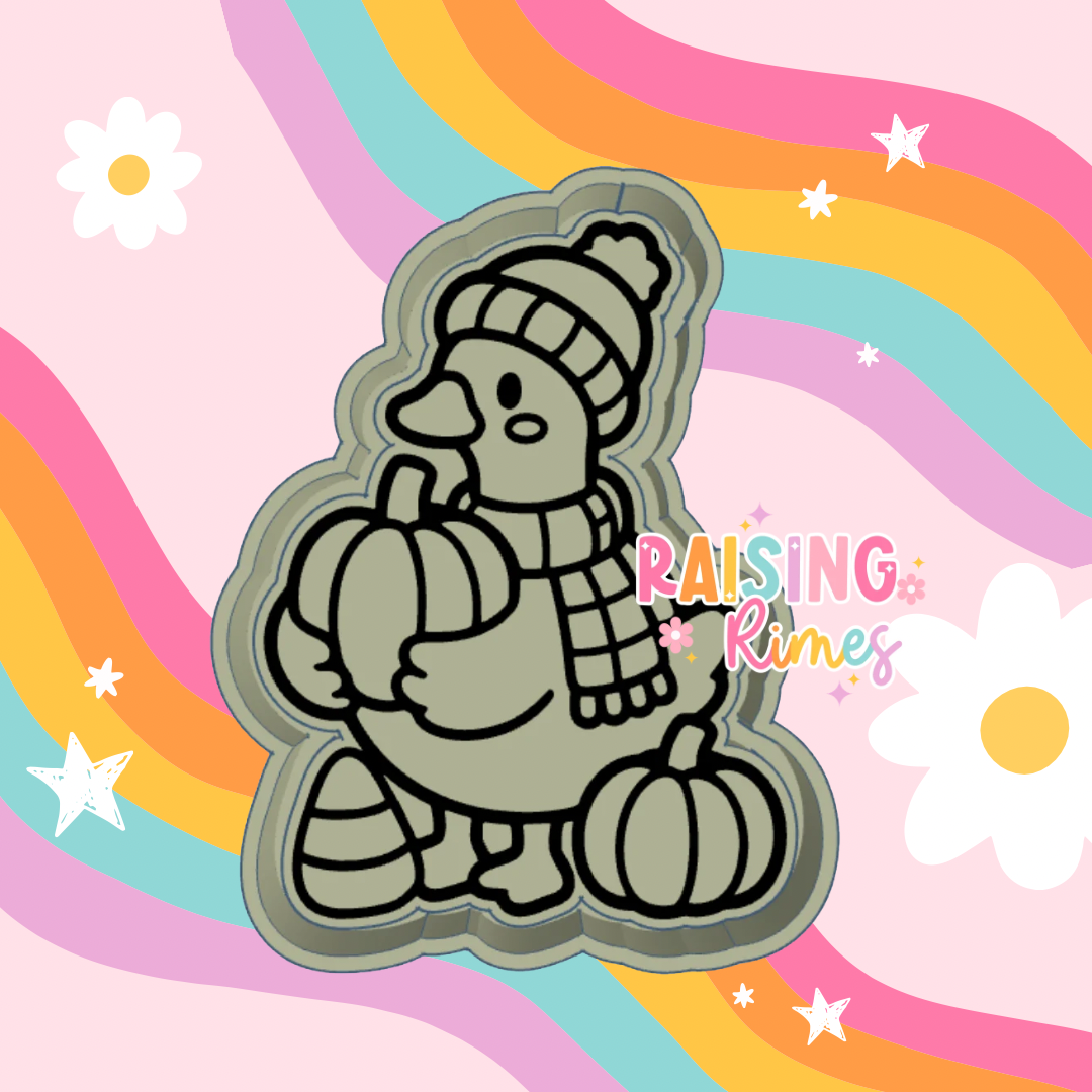 Fall Goose w/ Pumpkins Silicone Mold