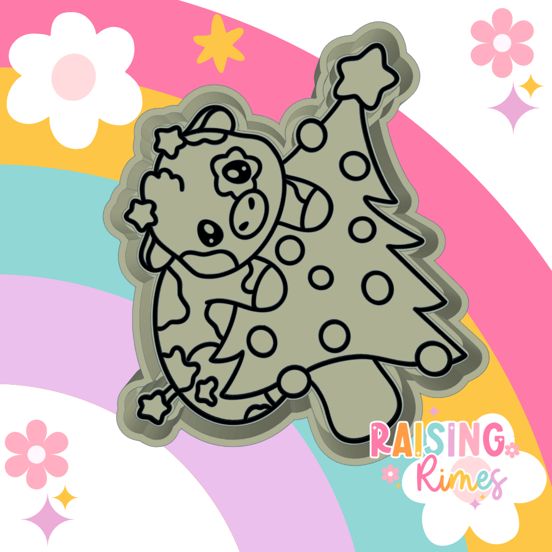 Christmas Tree Cow Silicone Mold