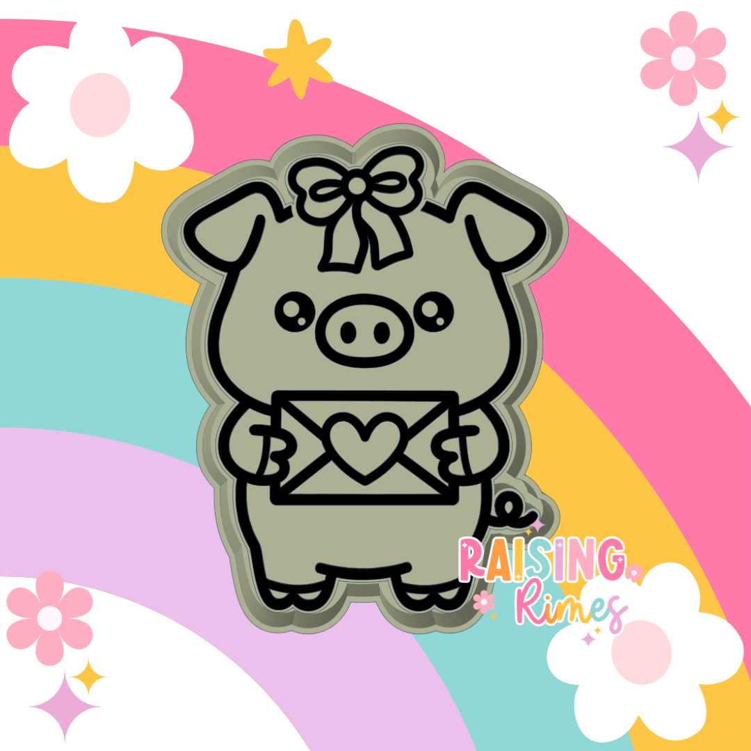 Piggy Love Letter Silicone Mold