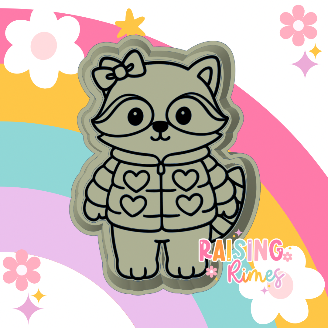 Puffy Heart Jacket Raccoon Silicone Mold
