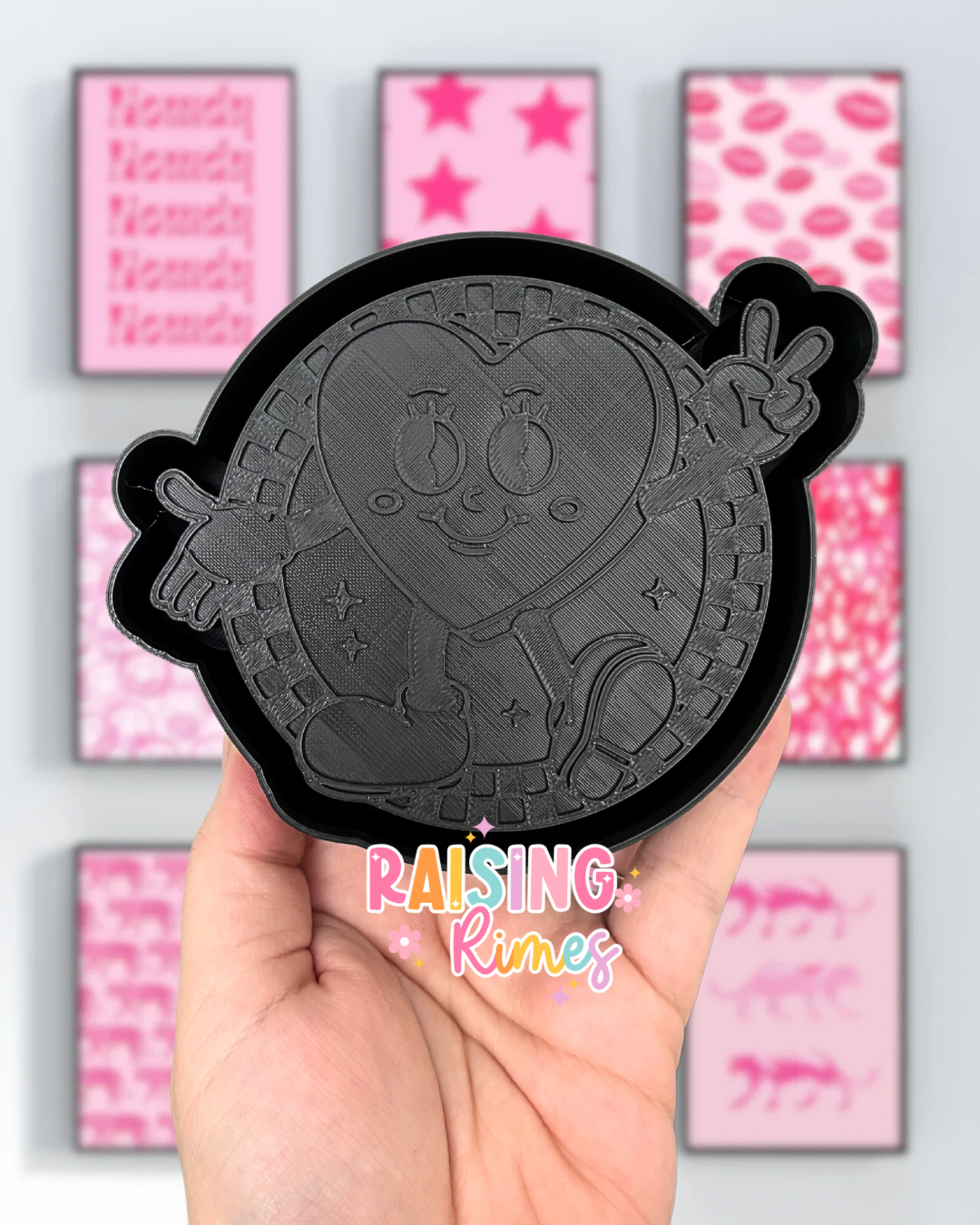 Checkered Retro Heart Silicone Mold