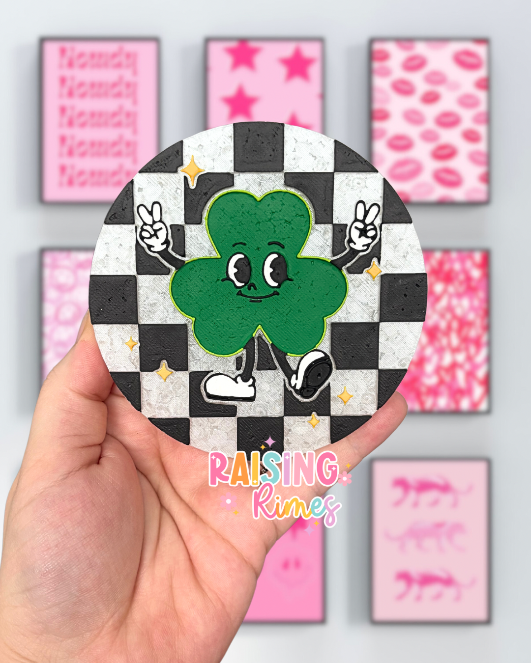 Checkered Shamrock Silicone Mold