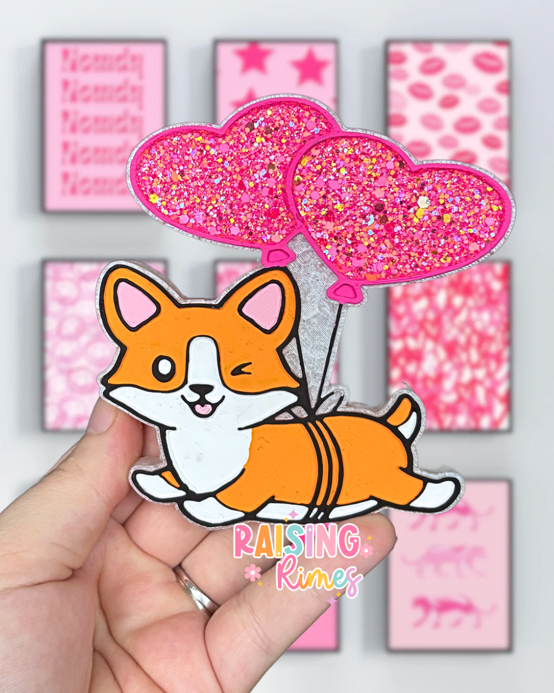 Corgi Heart Balloons Silicone Mold