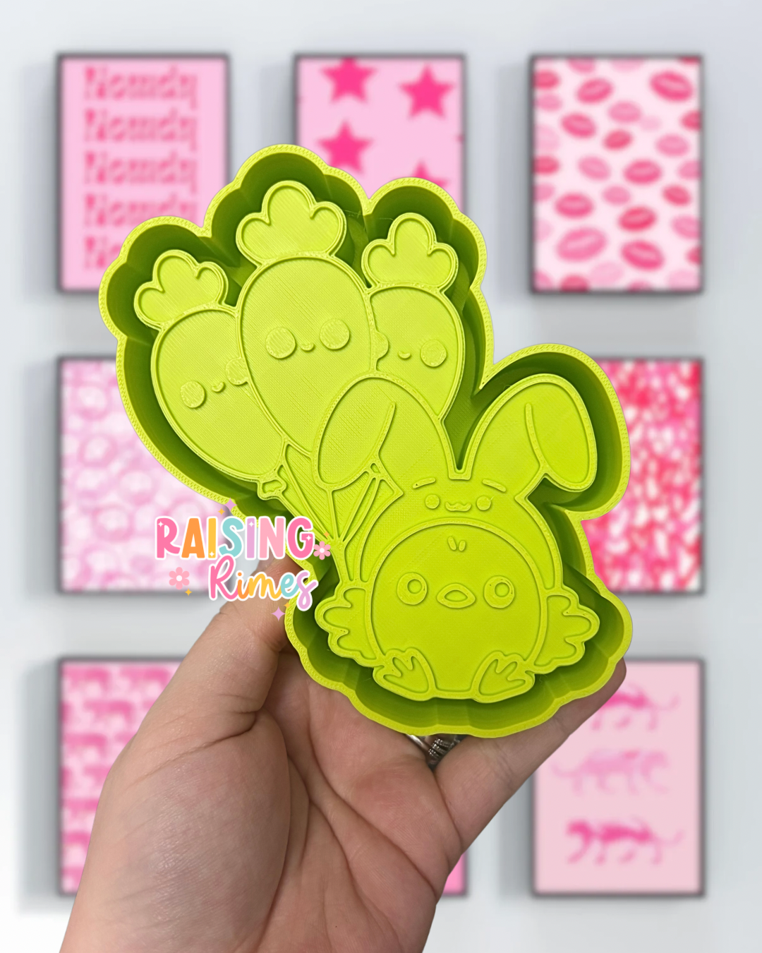 Easter Chick with Carrot Balloons Silicone Mold
