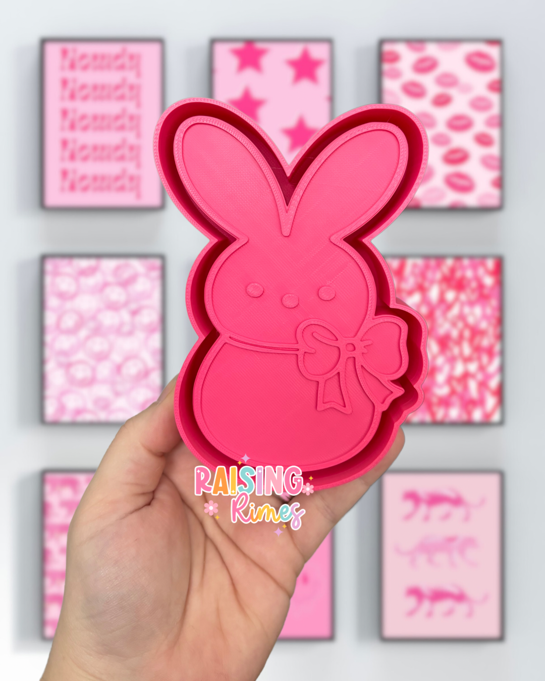 Peep With Bow Ribbon Silicone Mold