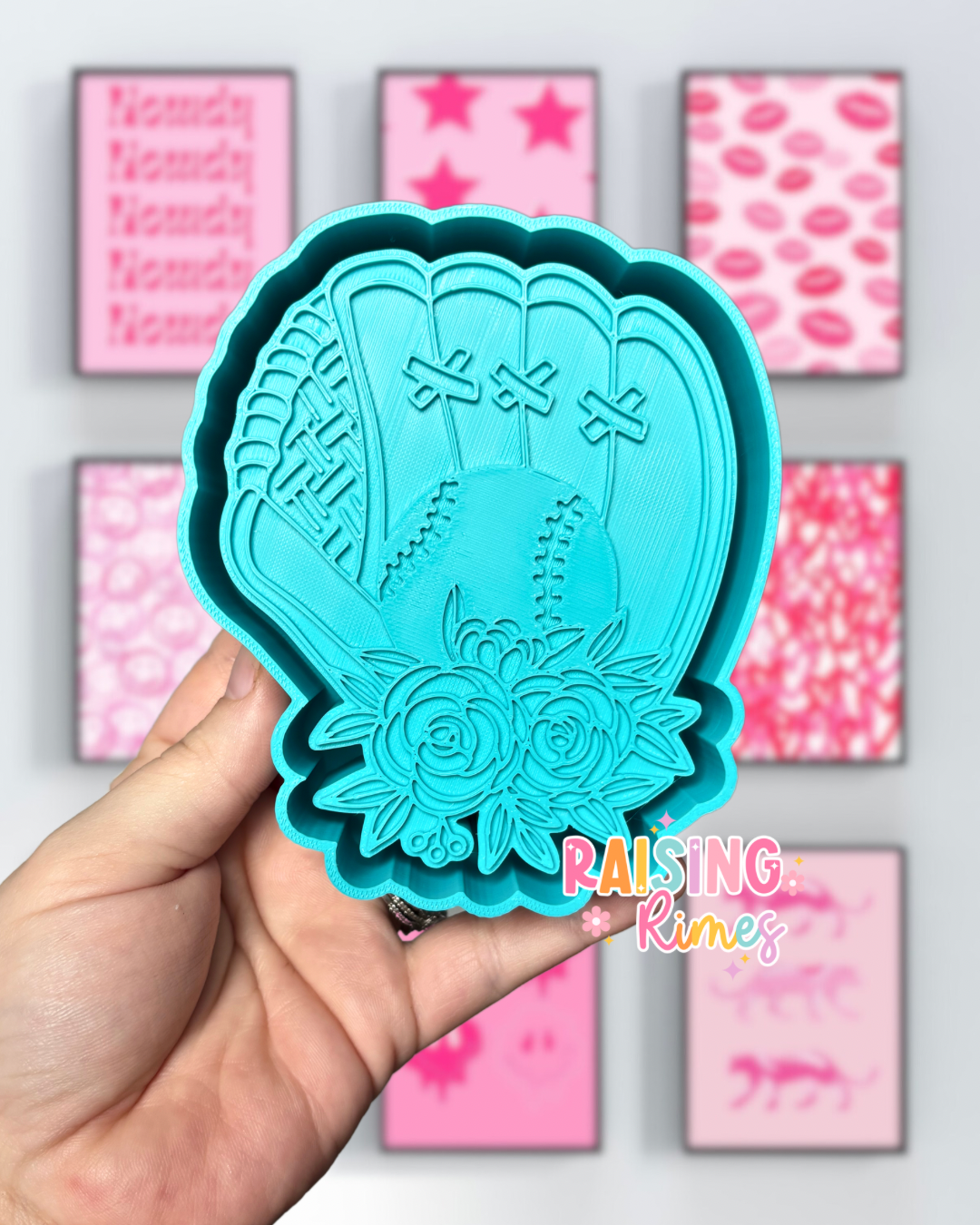 Floral Baseball Mitt Silicone Mold