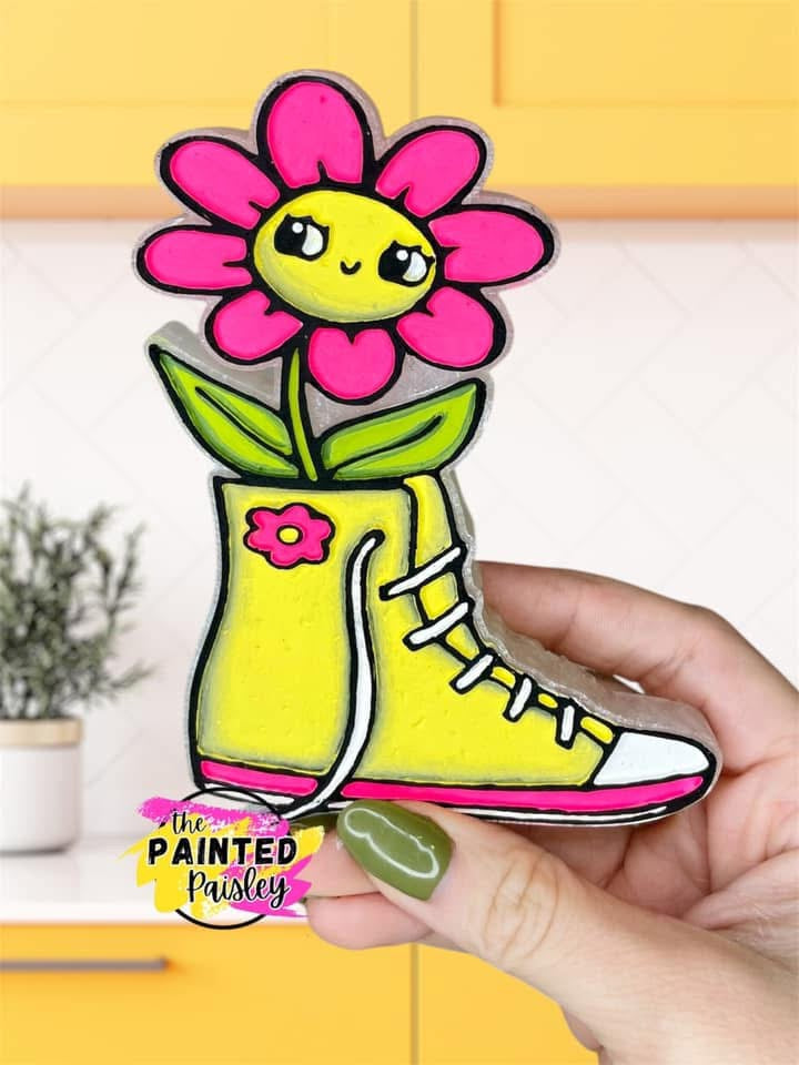 Groovy Flower in Shoe Silicone Mold