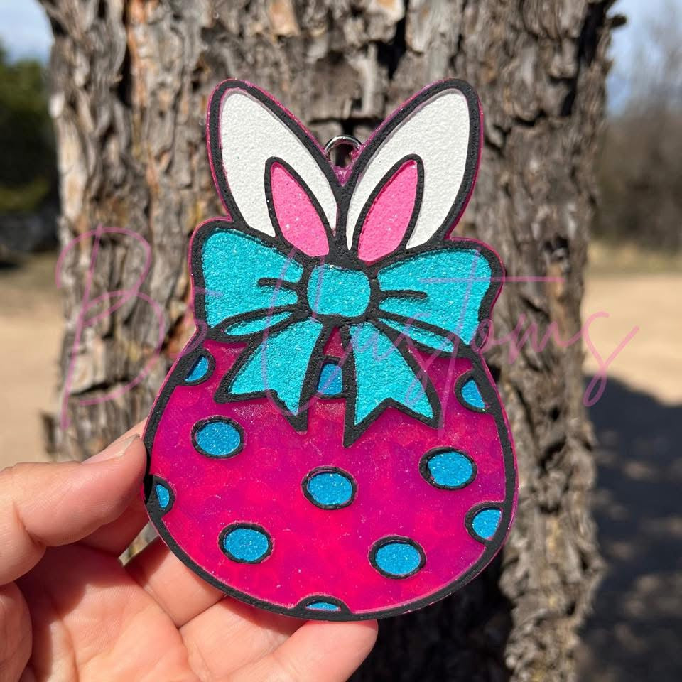 Bunny Ears & Bow Easter Egg Silicone Mold