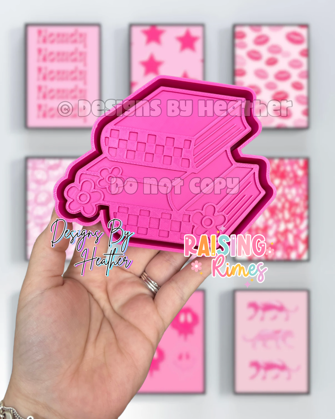 Stacked Checkered Books Silicone Mold