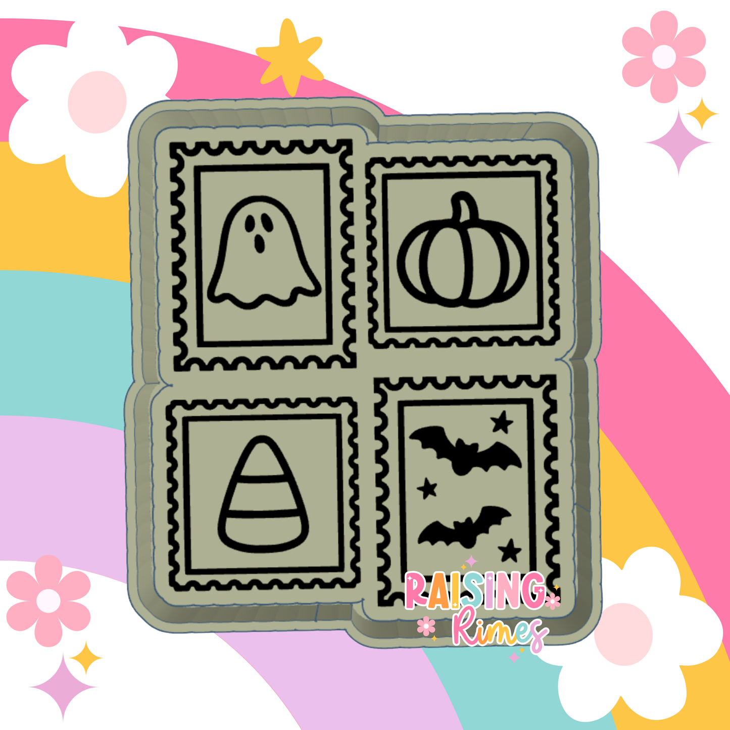 Halloween Stamp Collage Silicone Mold