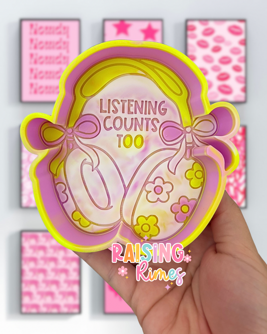 Listening Counts Too Silicone Mold