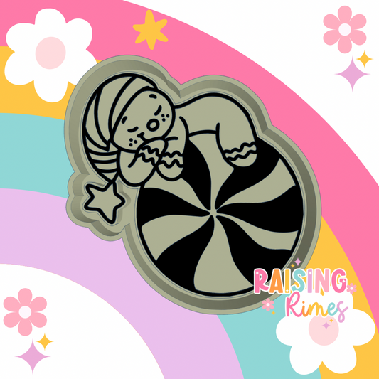 Sleepy Gingerbread Peppermint Silicone Mold