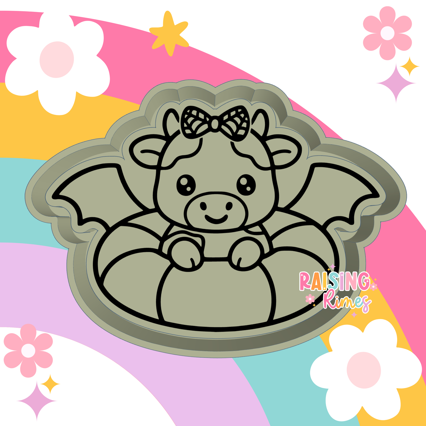 Summerween Cow Bat Float Silicone Mold