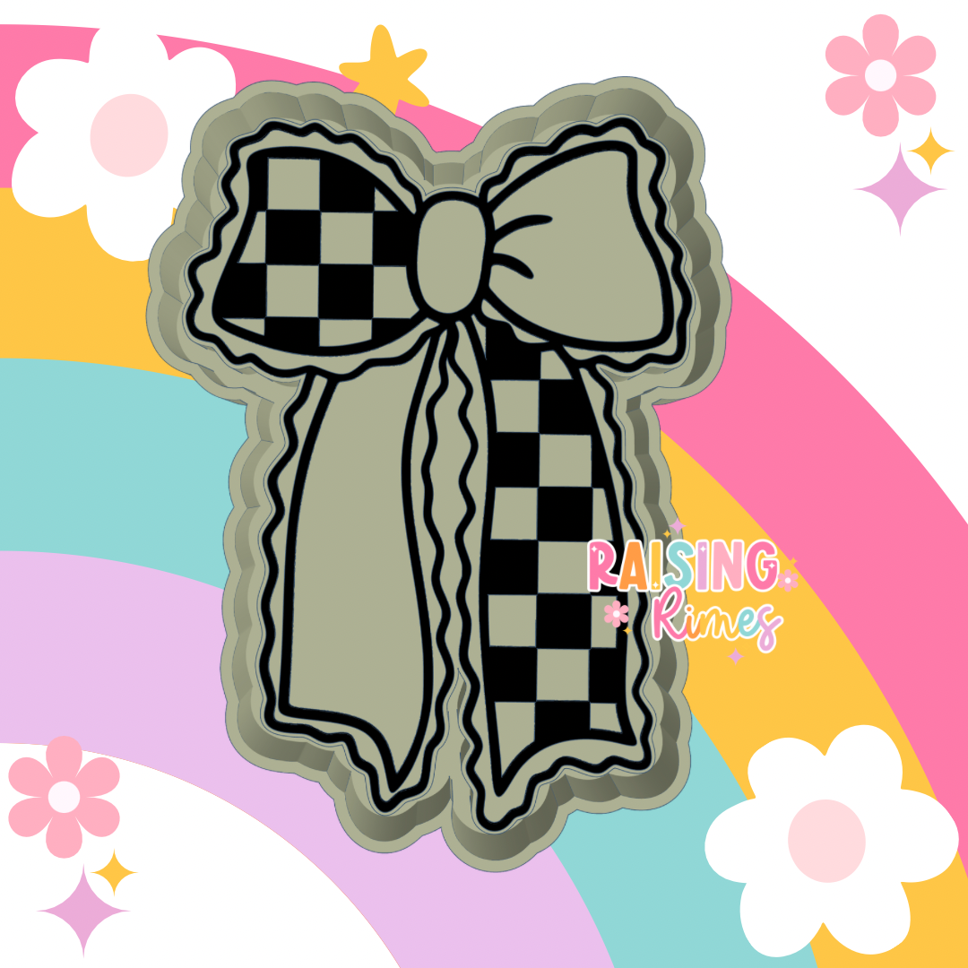 Plain Checkered Bow Silicone Mold
