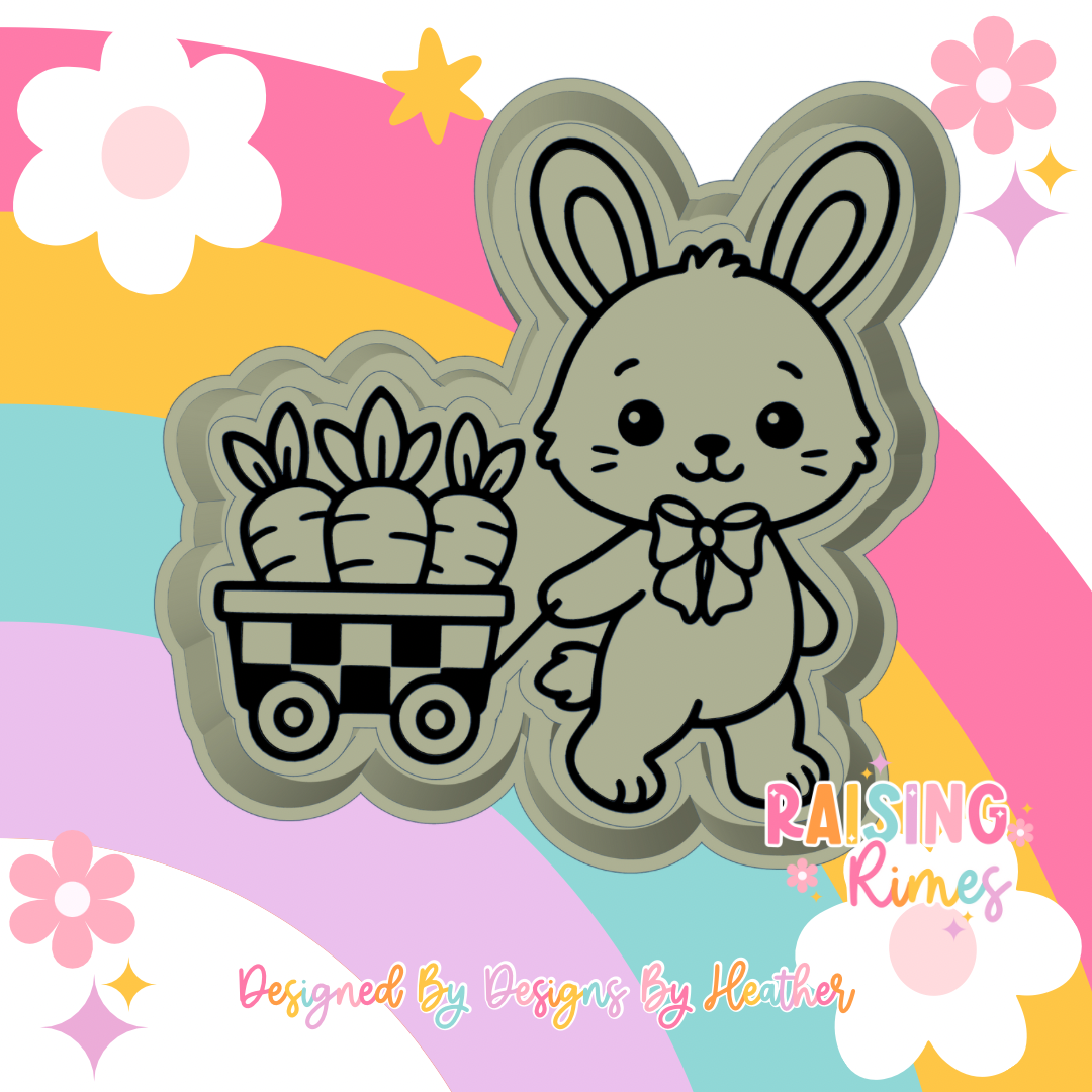 Bunny w/ Carrot Wagon Silicone Mold