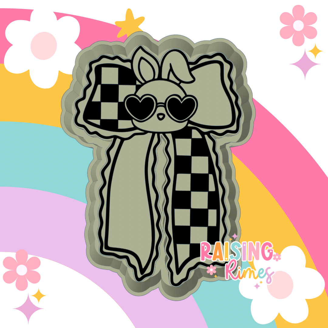 Checkered Bunny Bow Silicone Mold