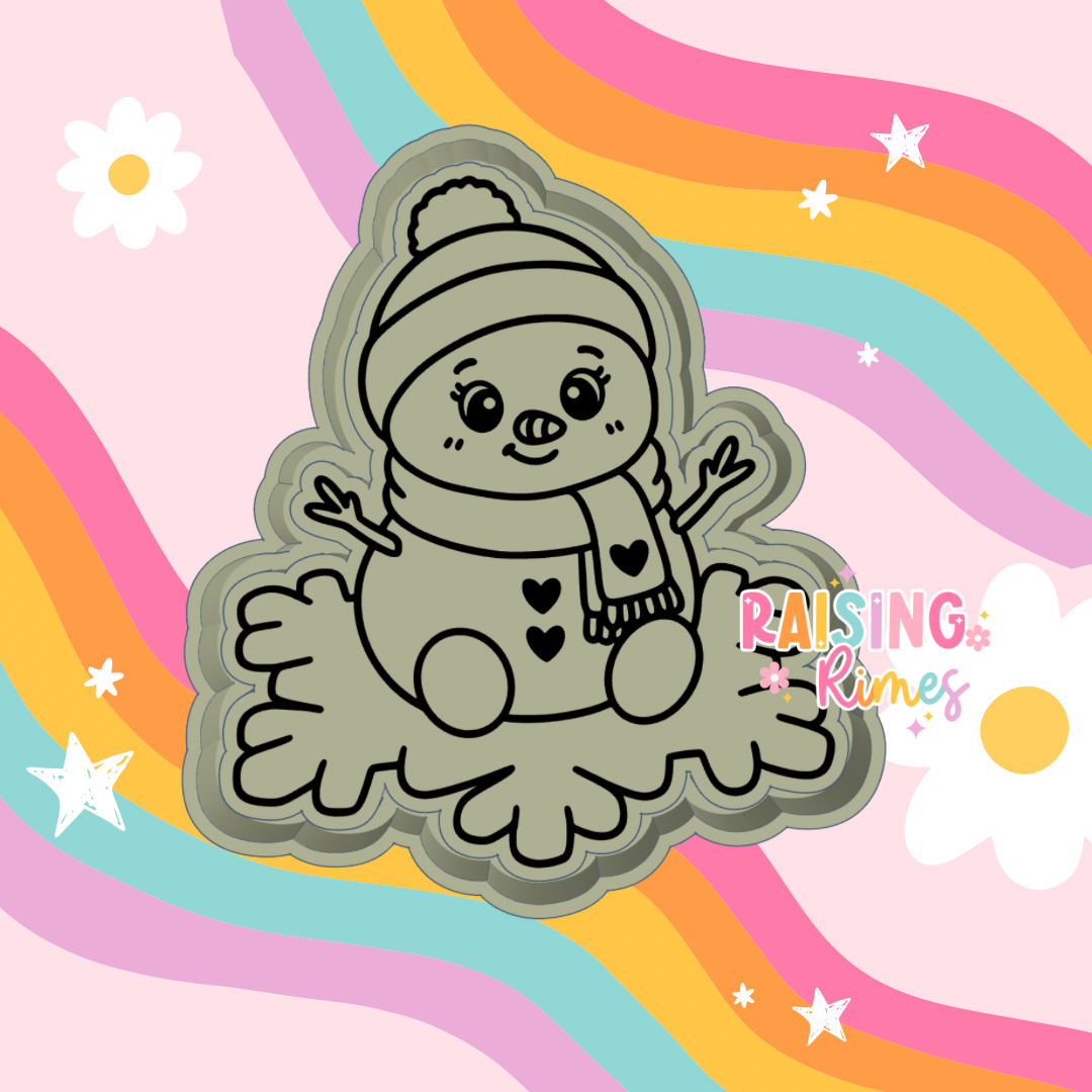 Snowman on Snowflake Silicone Mold