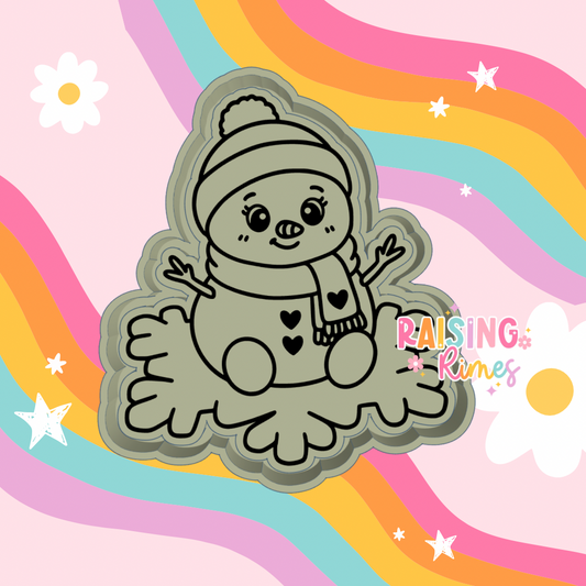 Snowman on Snowflake Silicone Mold