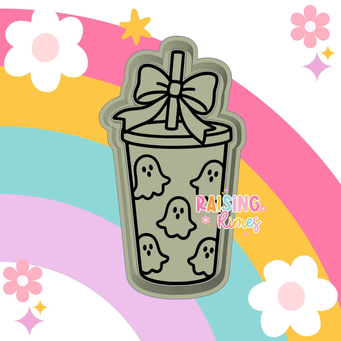 Ribbon Bow Ghost Cup Silicone Mold