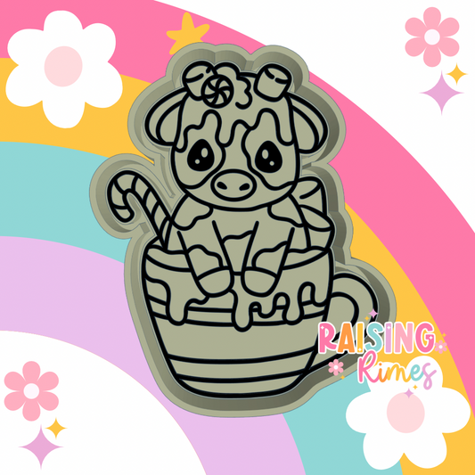 Peppermint Cow In Mug Silicone Mold